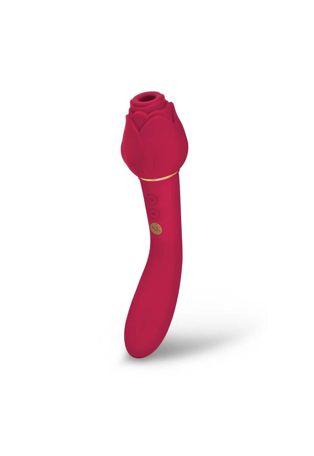 Secret Kisses ROSEGASM TWOSOME - Rose Red 20.3 cm Air Pulsation Stimulator & Vibrator