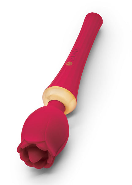 Secret Kisses Rosegasm Rose Wand - Rose Red 30.5 cm USB Rechargeable Massager Wand