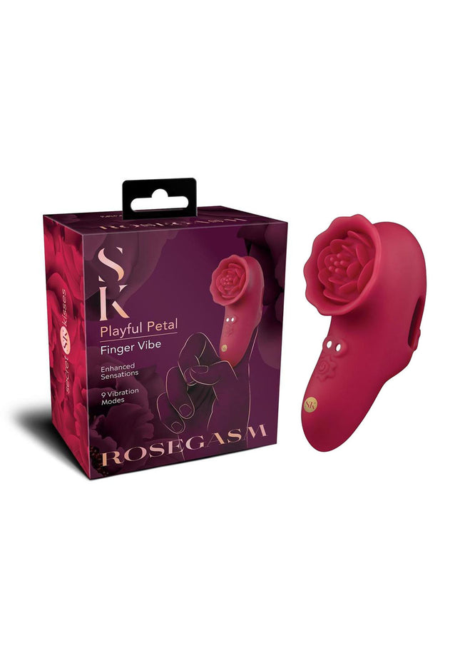 Secret Kisses ROSEGASM PLAYFUL PETAL - Red USB Rechargeable Finger Stimulator