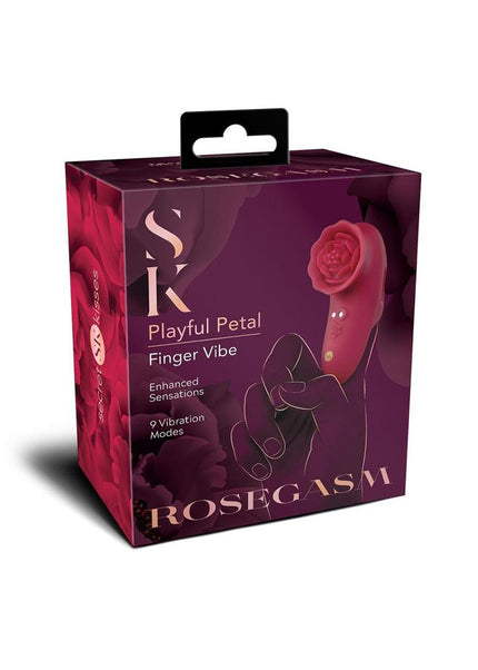 Secret Kisses ROSEGASM PLAYFUL PETAL - Red USB Rechargeable Finger Stimulator
