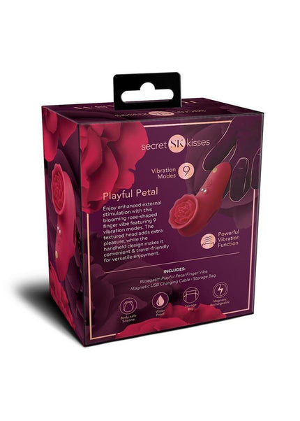 Secret Kisses ROSEGASM PLAYFUL PETAL - Red USB Rechargeable Finger Stimulator