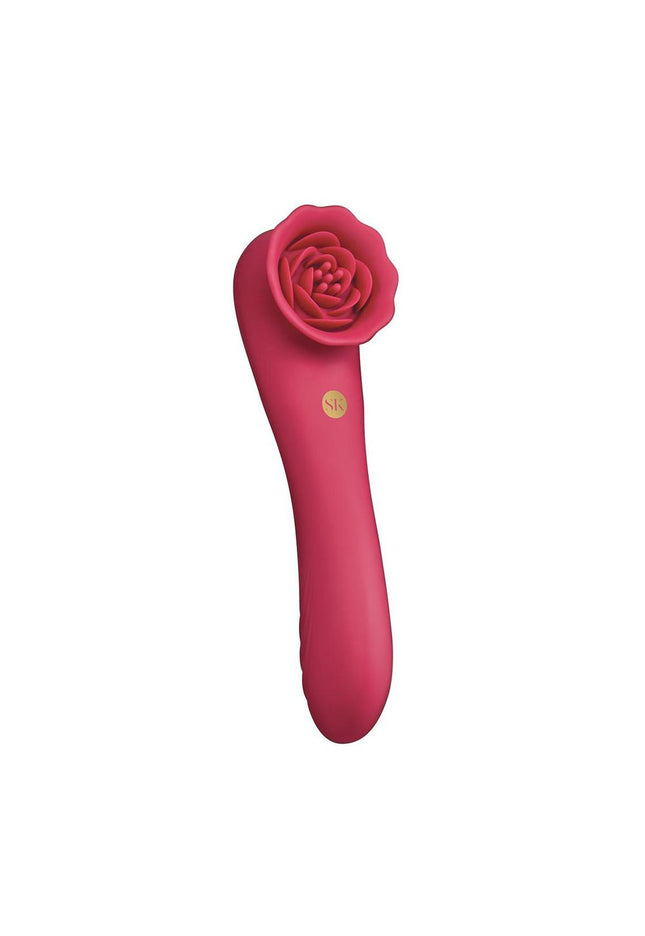 Secret Kisses ROSEGASM ROSE QUAKE - Red 18.8 cm USB Rechargeable Dual Ended Tapping Vibrator