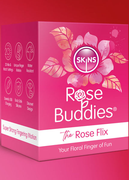 Skins Rose Buddies - The Rose Flix - Pink USB Rechargeable Flicking Rose Stimulator
