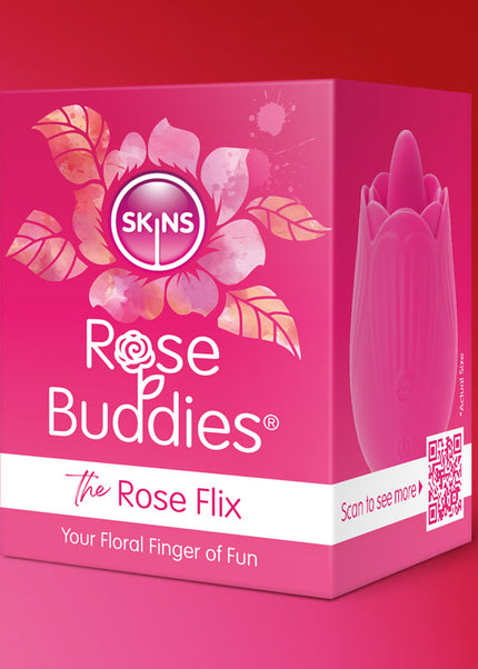 Skins Rose Buddies - The Rose Flix - Pink USB Rechargeable Flicking Rose Stimulator