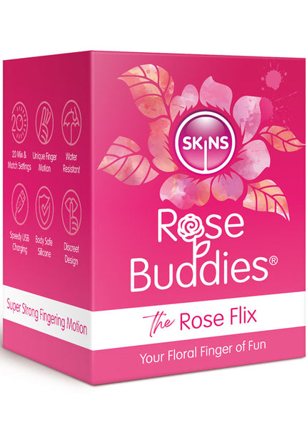 Skins Rose Buddies - The Rose Flix - Pink USB Rechargeable Flicking Rose Stimulator