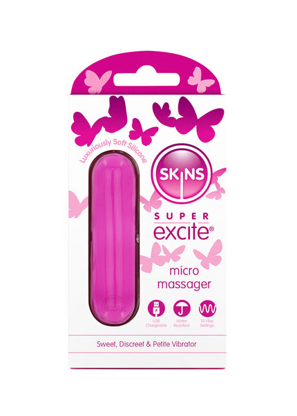 Skins Super Excite Rechargeable Pink Bullet - Pink USB Rechargeable Bullet