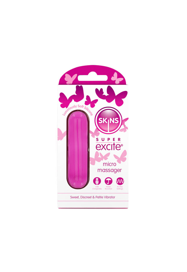 Skins Super Excite Rechargeable Pink Bullet - Pink USB Rechargeable Bullet