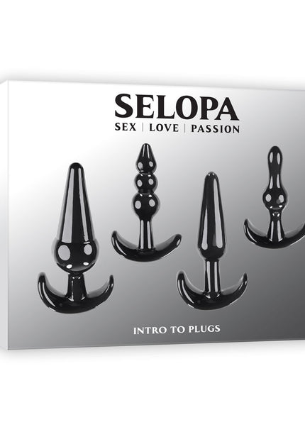 Selopa INTRO TO PLUGS - Black Butt Plugs - Set of 4