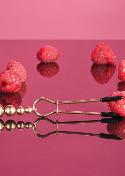 Selopa BEADED NIPPLE CLAMPS - Rose Gold - Rose Gold Nipple Clamps - Set of 2