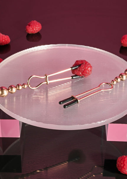 Selopa BEADED NIPPLE CLAMPS - Rose Gold - Rose Gold Nipple Clamps - Set of 2