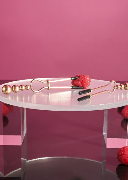 Selopa BEADED NIPPLE CLAMPS - Rose Gold - Rose Gold Nipple Clamps - Set of 2