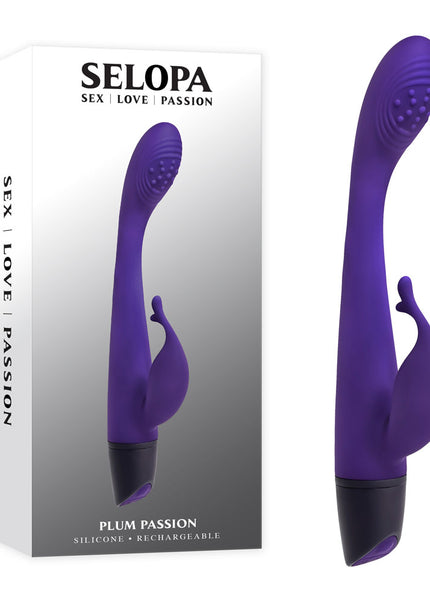 Selopa PLUM PASSION - Purple 18.3 cm USB Rechargeable Rabbit Vibrator