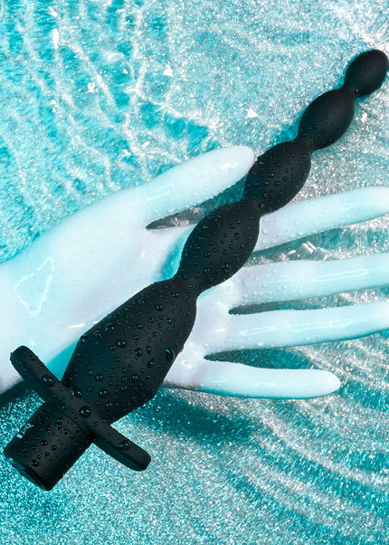 Selopa VIBRATING BUTT BEADS - Black 22 cm USB Rechargeable Vibrating Anal Beads