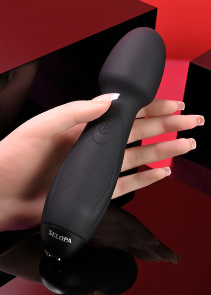 Selopa POWER TRIP - Black 18.8 cm USB Rechargeable Massage Wand