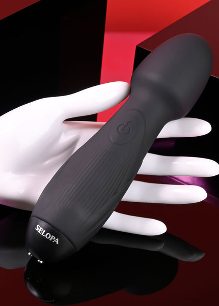 Selopa POWER TRIP - Black 18.8 cm USB Rechargeable Massage Wand