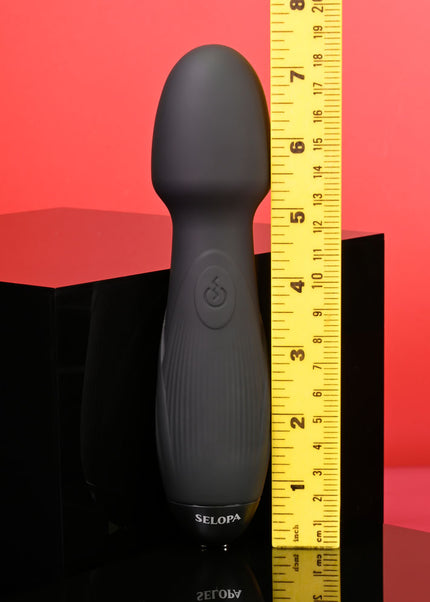 Selopa POWER TRIP - Black 18.8 cm USB Rechargeable Massage Wand