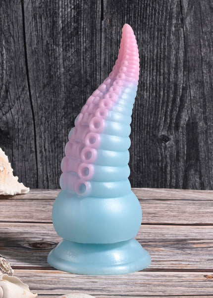 Selopa STUCK ON YOU - Blue/Pink 19 cm USB Rechargeable Vibrating Tentacle Fantasy Dildo