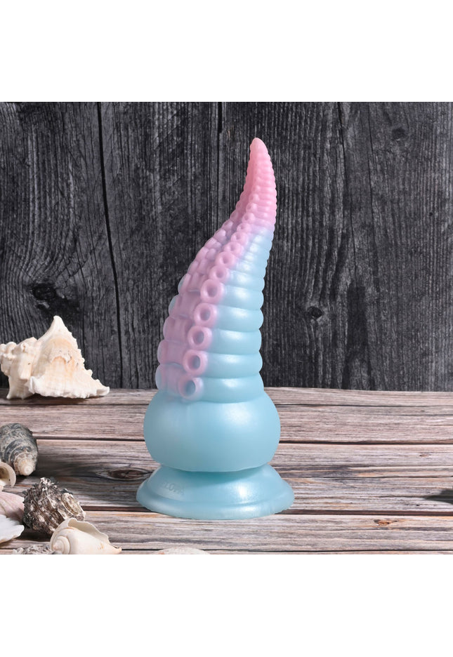 Selopa STUCK ON YOU - Blue/Pink 19 cm USB Rechargeable Vibrating Tentacle Fantasy Dildo