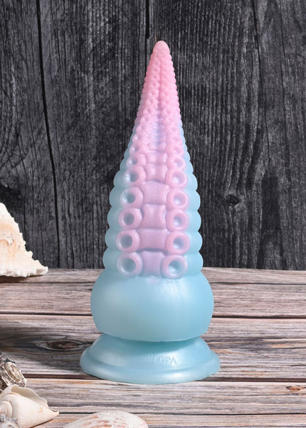 Selopa STUCK ON YOU - Blue/Pink 19 cm USB Rechargeable Vibrating Tentacle Fantasy Dildo