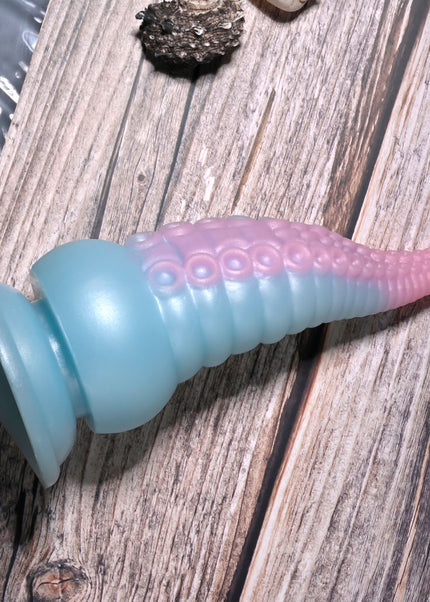 Selopa STUCK ON YOU - Blue/Pink 19 cm USB Rechargeable Vibrating Tentacle Fantasy Dildo