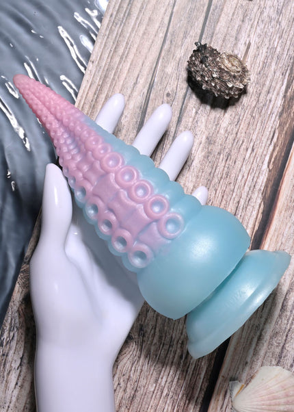 Selopa STUCK ON YOU - Blue/Pink 19 cm USB Rechargeable Vibrating Tentacle Fantasy Dildo