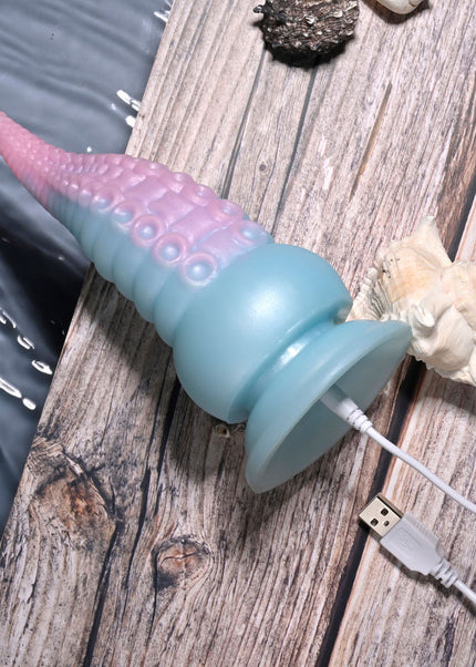 Selopa STUCK ON YOU - Blue/Pink 19 cm USB Rechargeable Vibrating Tentacle Fantasy Dildo