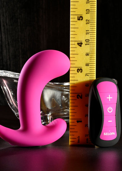 Selopa HOOKING UP - Pink 9.5 cm USB Rechargeable Vibrator with Wireless Remote