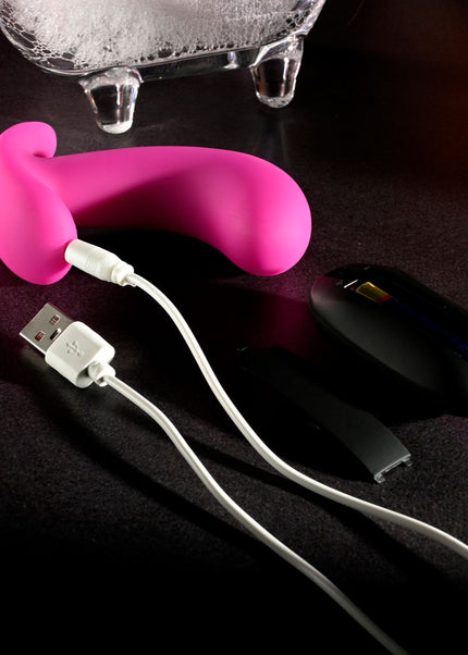Selopa HOOKING UP - Pink 9.5 cm USB Rechargeable Vibrator with Wireless Remote