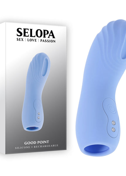 Selopa GOOD POINT - Purple USB Rechargeable Hollow Vibrating Finger Stimulator