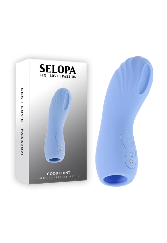 Selopa GOOD POINT - Purple USB Rechargeable Hollow Vibrating Finger Stimulator
