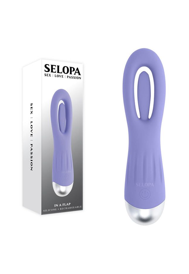 Selopa IN A FLAP - Purple 15 cm USB Rechargeable Flicking Stimulator
