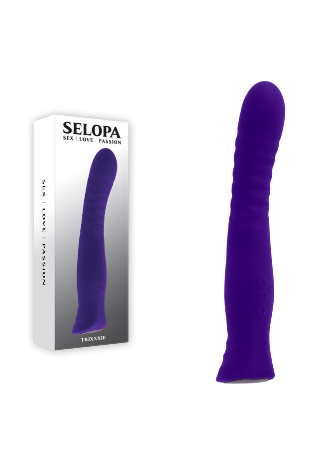Selopa TRIXXXIE - Purple 22.2 cm USB Rechargeable Vibrator