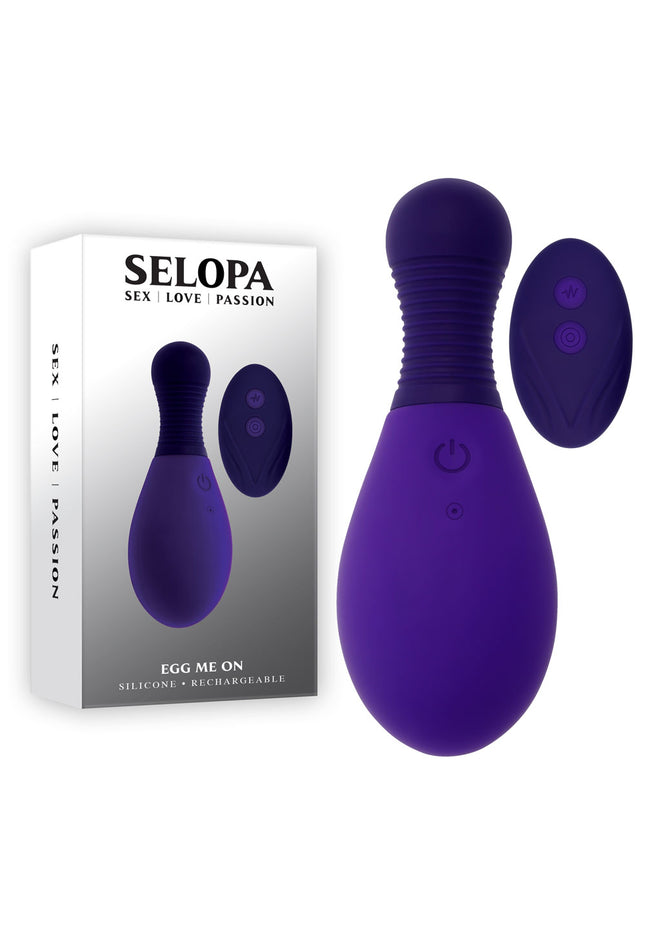 Selopa EGG ME ON - Purple 10 cm USB Rechargeable Egg with Wireless Remote