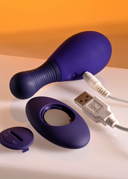 Selopa EGG ME ON - Purple 10 cm USB Rechargeable Egg with Wireless Remote