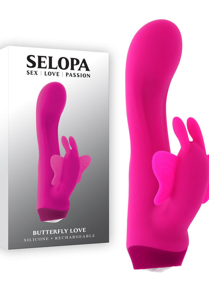 Selopa BUTTERFLY LOVE - Pink 13.8 cm USB Rechargeable Butterfly Vibrator