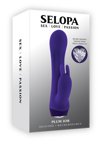 Selopa PLUM JOB - Purple 13.5 cm USB Rechargeable Rabbit Vibrator