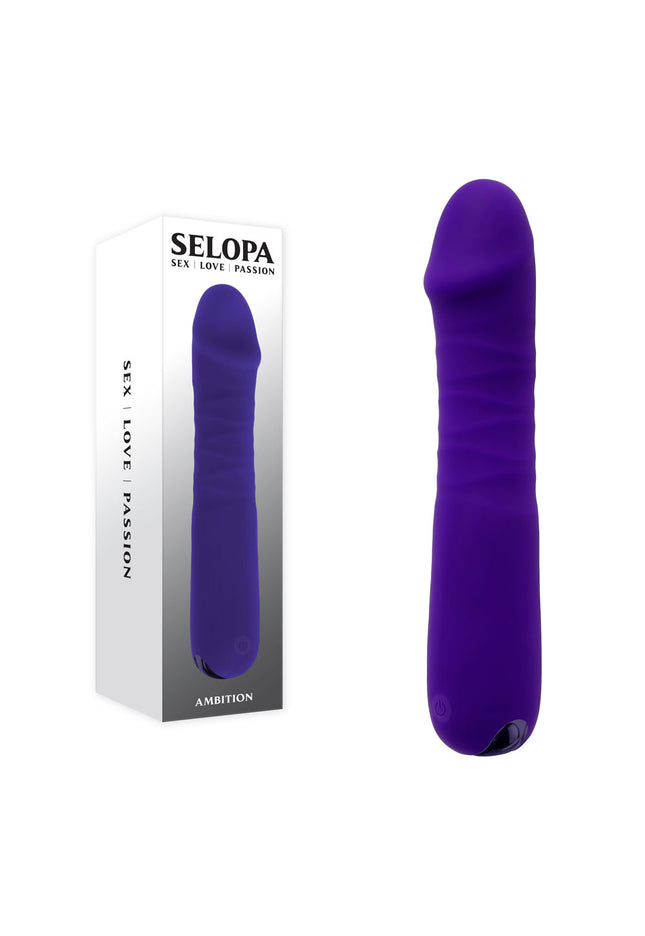 Selopa AMBITION - Purple 17 cm USB Rechargeable Thrusting Vibrator