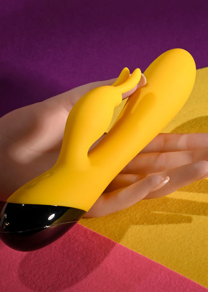 Selopa BUZZZ BUNNY - Yellow 19.7 cm USB Rechargeable Rabbit Vibrator