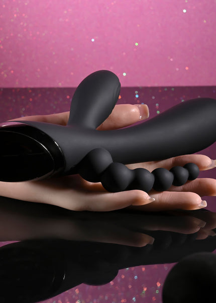 Selopa TRIPLE ACES - Black 19.7 cm USB Rechargeable Triple Stimulator Vibrator
