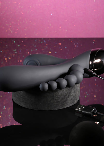 Selopa TRIPLE ACES - Black 19.7 cm USB Rechargeable Triple Stimulator Vibrator