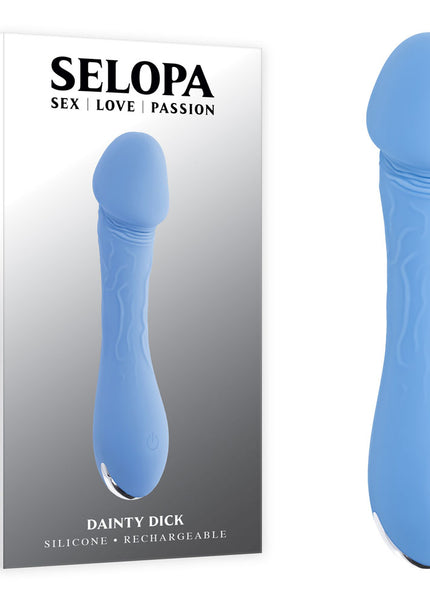 Selopa DAINTY DICK - Baby Blue 11.9 cm USB Rechargeable Mini Vibrator