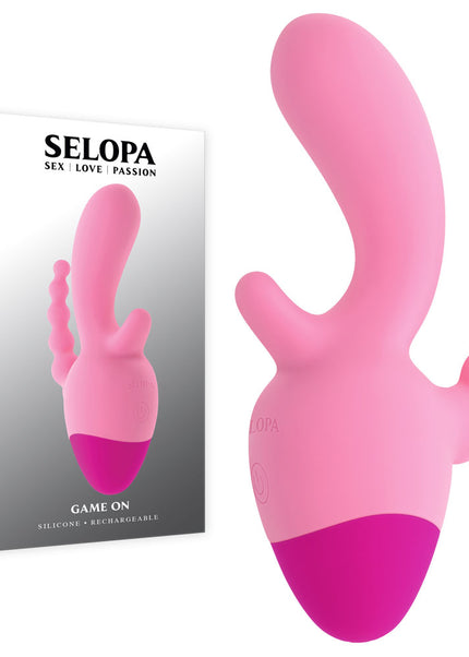 Selopa GAME ON - Pink USB Rechargeable Mini Triple Stimulator