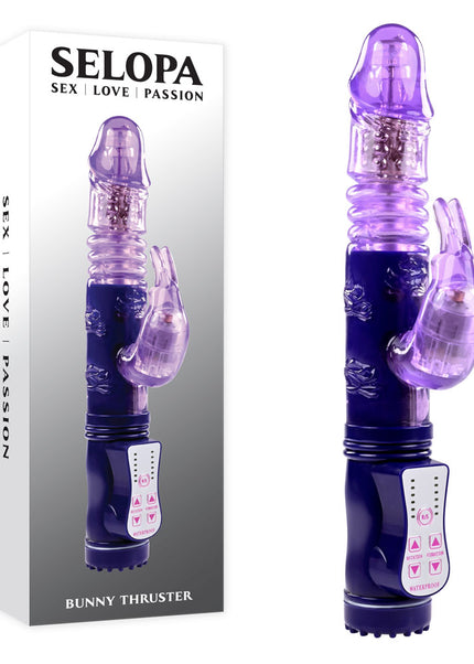 Selopa BUNNY THRUSTER - Purple 24.8 cm Thrusting Rabbit Vibrator