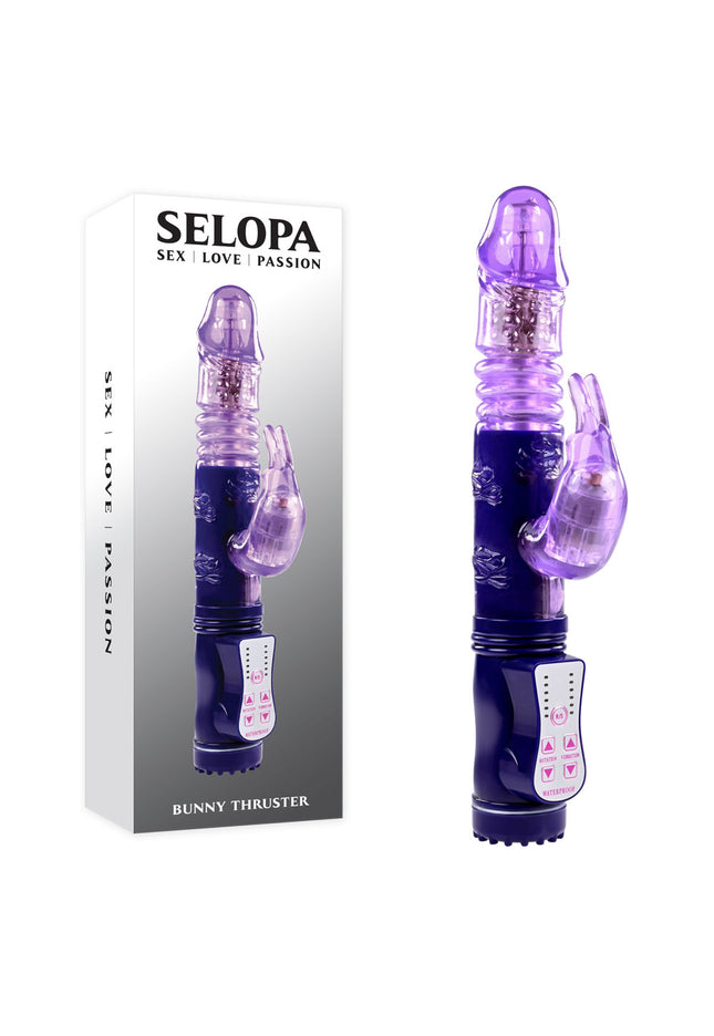 Selopa BUNNY THRUSTER - Purple 24.8 cm Thrusting Rabbit Vibrator