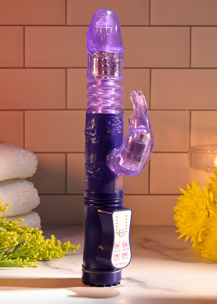 Selopa BUNNY THRUSTER - Purple 24.8 cm Thrusting Rabbit Vibrator