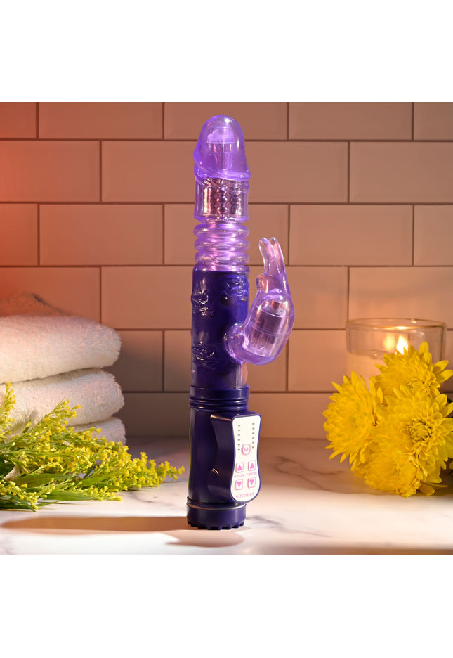 Selopa BUNNY THRUSTER - Purple 24.8 cm Thrusting Rabbit Vibrator