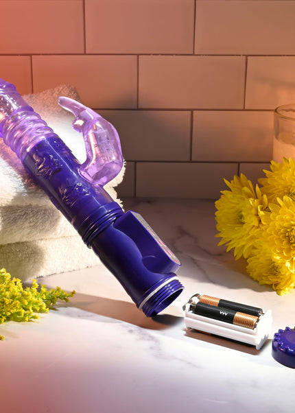 Selopa BUNNY THRUSTER - Purple 24.8 cm Thrusting Rabbit Vibrator