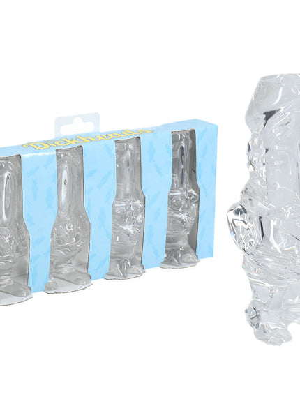 S-LINE The Dickheads - Couples Tall Shot Glasses - Clear Novelty 44 ml Shot Glasses - 4 Pack