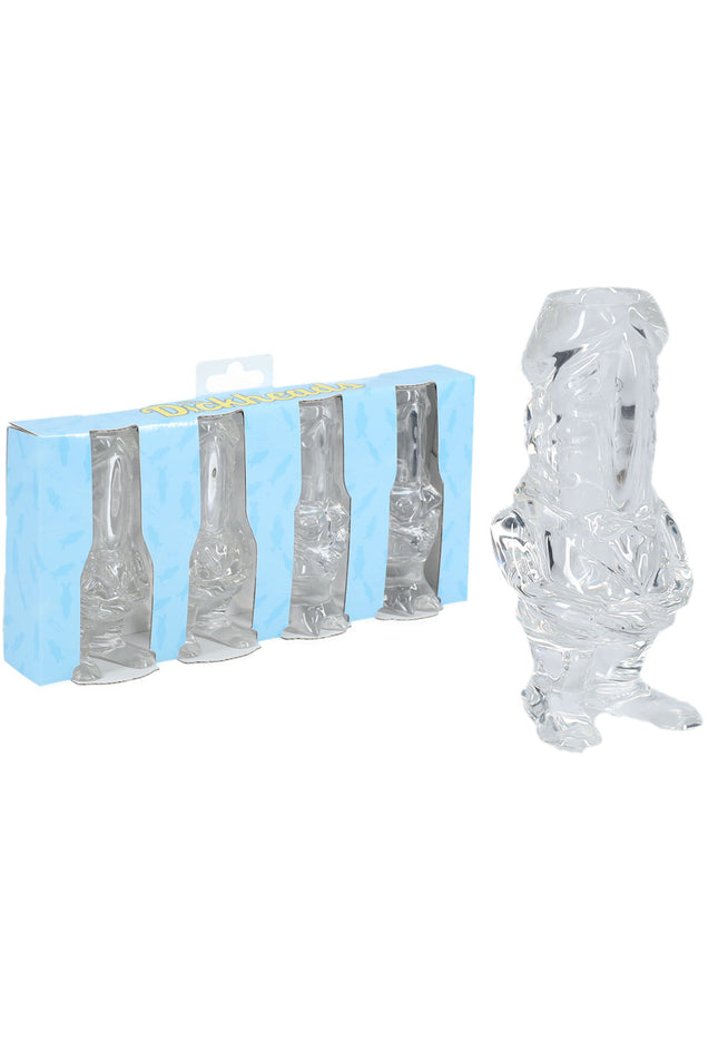 S-LINE The Dickheads - Couples Tall Shot Glasses - Clear Novelty 44 ml Shot Glasses - 4 Pack