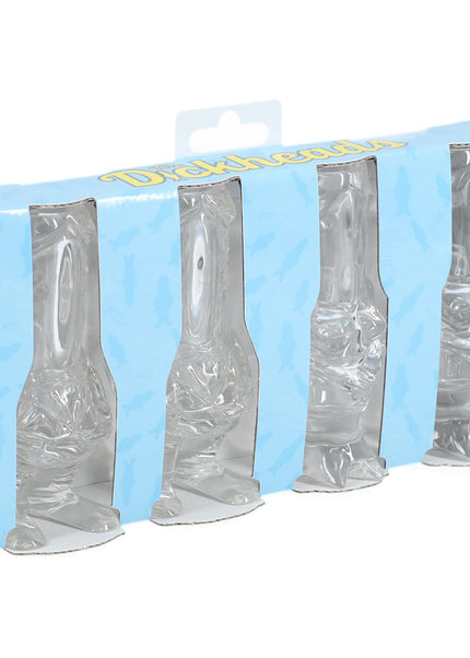 S-LINE The Dickheads - Couples Tall Shot Glasses - Clear Novelty 44 ml Shot Glasses - 4 Pack